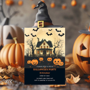 Cartes Pour Fêtes Annuelles Maison effrayante de Halloween la nuit
