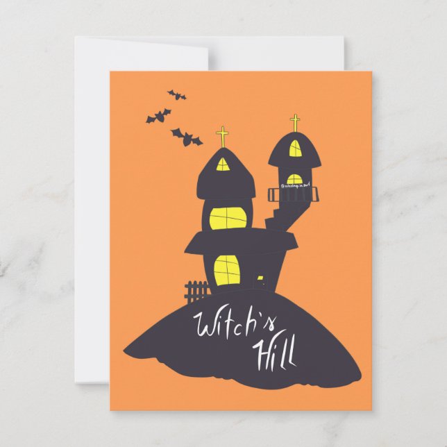 Cartes Pour Fêtes Annuelles Maison éffrayante sur la colline Halloween (Devant)