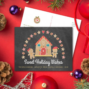Cartes Pour Fêtes Annuelles Maison en pain d'épice Biscuit Vœux doux Tableau n