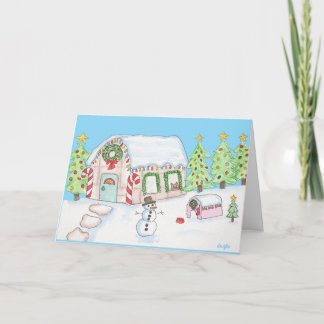 Cartes Pour Fêtes Annuelles Maison en pain d'épice de Noël