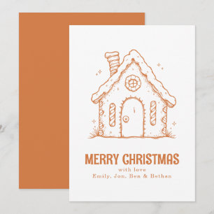Cartes Pour Fêtes Annuelles Maison en pain d'épice fantaisiste Joyeux Noël