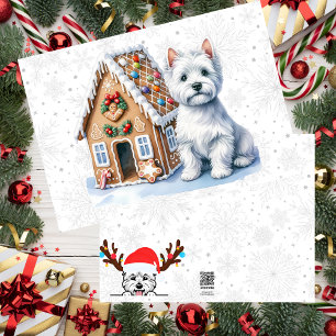 Cartes Pour Fêtes Annuelles Maison en pain d'épice Westie personnalisée