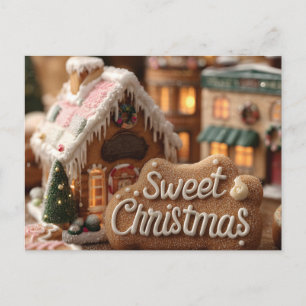 Cartes Pour Fêtes Annuelles Maison en pain d'épices cosy et "Sweet Christmas"