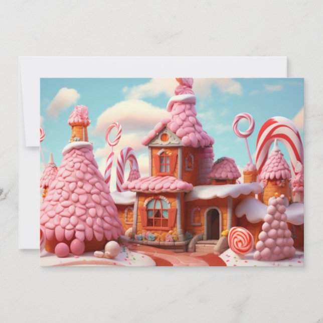 Cartes Pour Fêtes Annuelles Maison en pain d'épices fantastique avec bonbons 1 (Devant)