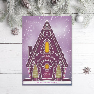 Cartes Pour Fêtes Annuelles Maison en pain d'épices moelleux violet non photo