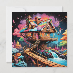 Cartes Pour Fêtes Annuelles maison en pain d'épices psychédélique pour Noël 