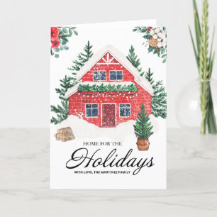 Cartes Pour Fêtes Annuelles Maison et arbres Maison pour les vacances