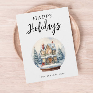 Cartes Pour Fêtes Annuelles Maison Globe de Noël Joyeuses vacances Immobilier
