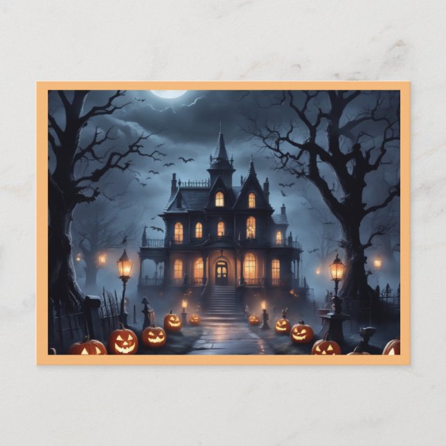 Cartes Pour Fêtes Annuelles Maison hantée d'Halloween (Devant)