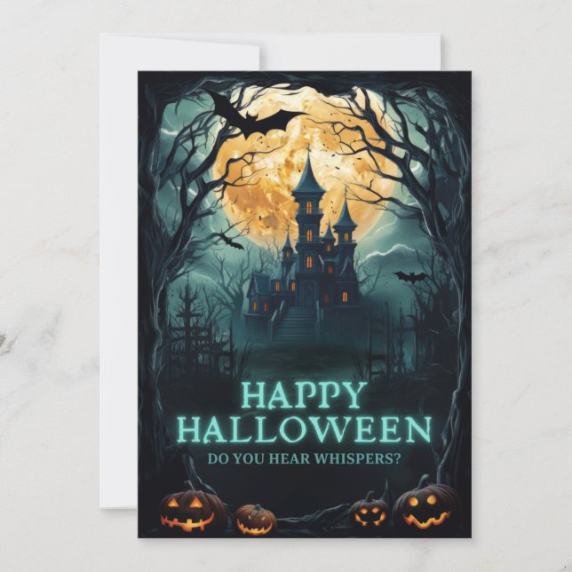 Cartes Pour Fêtes Annuelles Maison hantée d'Halloween (Devant)