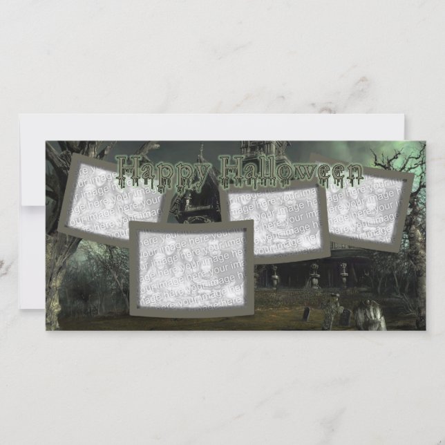 Cartes Pour Fêtes Annuelles Maison Hantée Éffrayante Halloween (Devant)