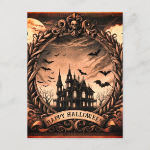 Cartes Pour Fêtes Annuelles Maison victorienne hantée Gothique Happy Halloween