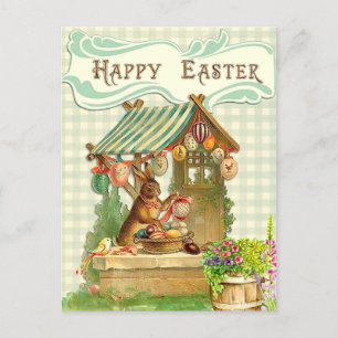 Cartes Pour Fêtes Annuelles Maison vintage Bunny Pâques