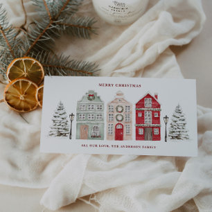 Cartes Pour Fêtes Annuelles Maisons à l'aquarelle 