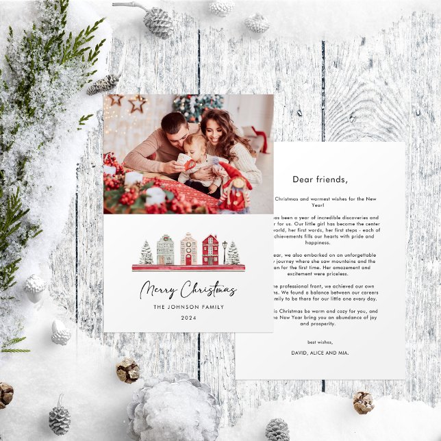 Cartes Pour Fêtes Annuelles Maisons de Noël Mise à jour annuelle de la famille (Créateur téléchargé)