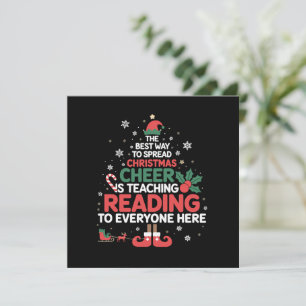 Cartes Pour Fêtes Annuelles Maître de lecture Elf Noël Xmas Cheer 