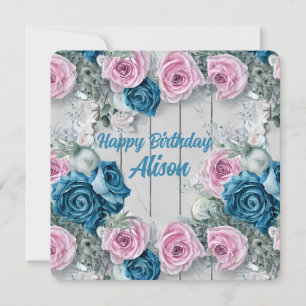 Cartes Pour Fêtes Annuelles Majestic White Brick Shabby Nautica rose pâle