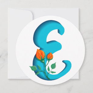 Cartes Pour Fêtes Annuelles Majuscule E monogramme floral