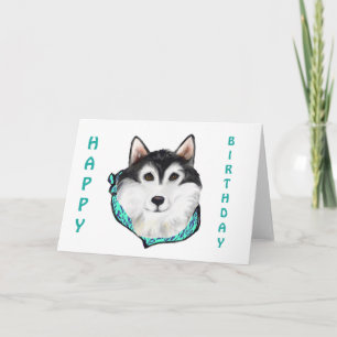 CARTES POUR FÊTES ANNUELLES MALAMUTE ALASKAN