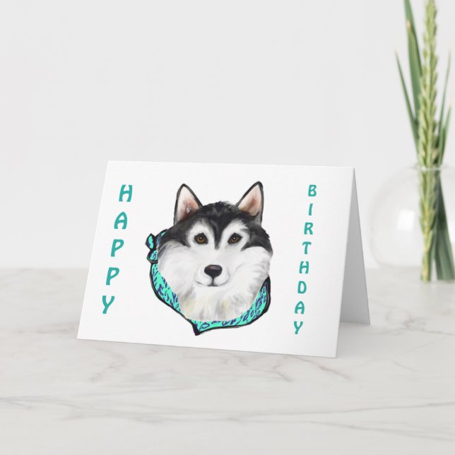 CARTES POUR FÊTES ANNUELLES MALAMUTE ALASKAN (Devant)
