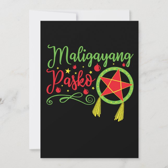 Cartes Pour Fêtes Annuelles Maligayang Pasko Filipino de Noël Philippines Phil (Devant)