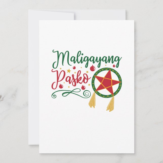 Cartes Pour Fêtes Annuelles Maligayang Pasko Philippines Noël Philippines (Devant)