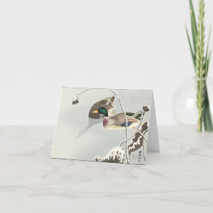 Cartes Pour Fêtes Annuelles Mallards près d'un Lotus couvert de neige (1925 - 