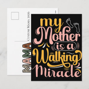 Cartes Pour Fêtes Annuelles Mama personnalisé 2026 Empreinte de pieds de bébé