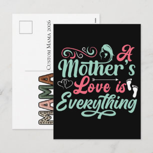 Cartes Pour Fêtes Annuelles Mama personnalisé 2026 Empreinte de pieds de bébé