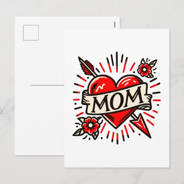 CARTES POUR FÊTES ANNUELLES MAMAN (Devant / Derrière)