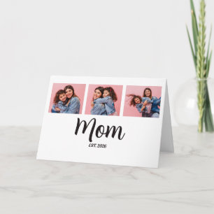 Cartes Pour Fêtes Annuelles Maman a établi Script Noir 3 Photo