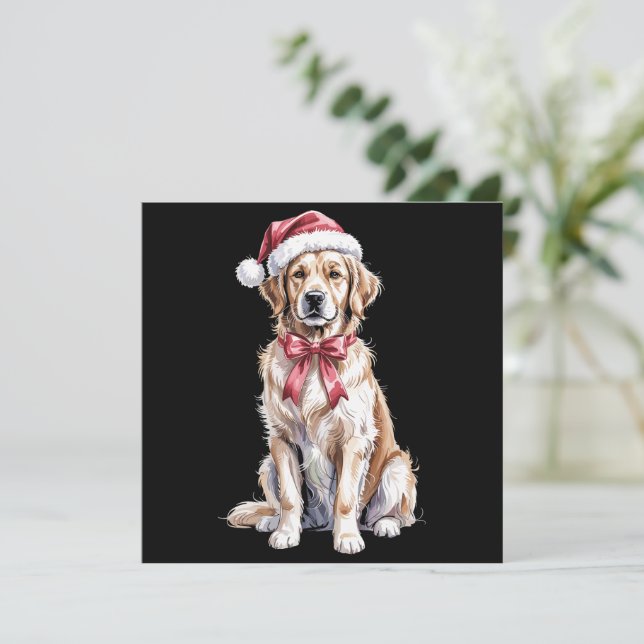 Cartes Pour Fêtes Annuelles Maman chien amateur de Retriever doré de Noël  (Debout devant)