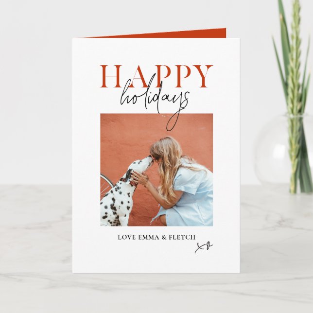 Cartes Pour Fêtes Annuelles Maman Chien Couleurs Brillantes Rouges Orange Rétr (Devant)