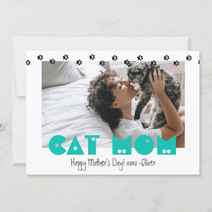 Cartes Pour Fêtes Annuelles Maman de chat   EMPREINTES DE PATTES   Fête des mè