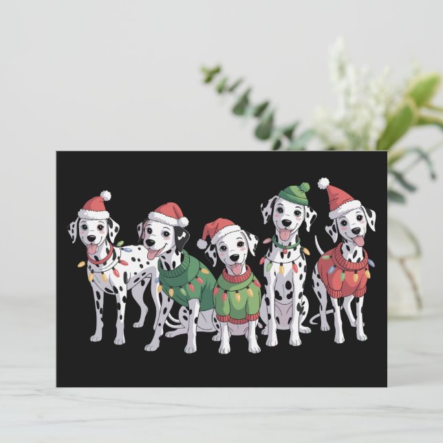 Cartes Pour Fêtes Annuelles Maman de chien Dalmatien Noël amoureux Xmas (Debout devant)