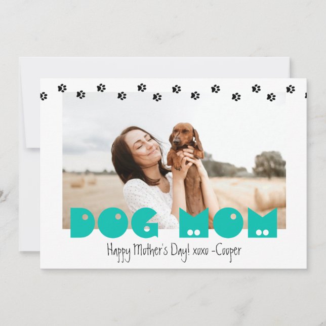 Cartes Pour Fêtes Annuelles Maman de chien | EMPREINTES DE PATTES | Fête des m (Devant)