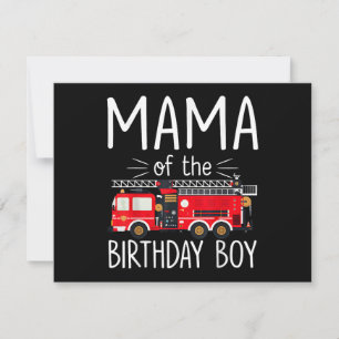 Cartes Pour Fêtes Annuelles Maman du garçon d'anniversaire Camion d'incendie p