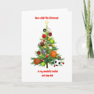 Cartes Pour Fêtes Annuelles Maman et pas papa Arbre de Noël avec des boules