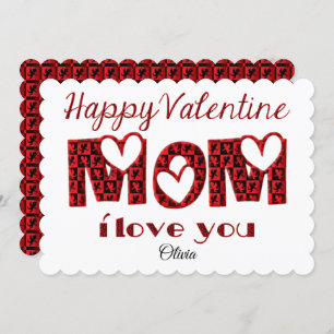 Cartes Pour Fêtes Annuelles Maman Je T'Aime Mignonne Typographie Cupide Valent