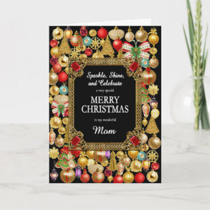 Cartes Pour Fêtes Annuelles Maman Joyeux Noël avec des ornements