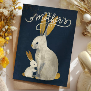 Cartes Pour Fêtes Annuelles Maman Lapin et son Bébé Fête des Mères en Forêt