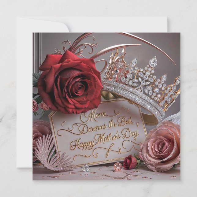 Cartes Pour Fêtes Annuelles Maman mérite le meilleur : Bonne fête des mères  (Devant)