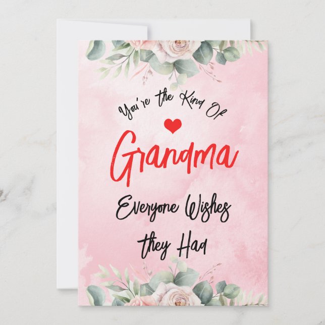 Cartes Pour Fêtes Annuelles Maman mignonne Fête des mères pour une grand-mère  (Devant)