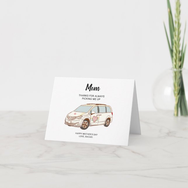 Cartes Pour Fêtes Annuelles Maman Minivan Fête des Mères Mignonne Meilleure Ma (Devant)
