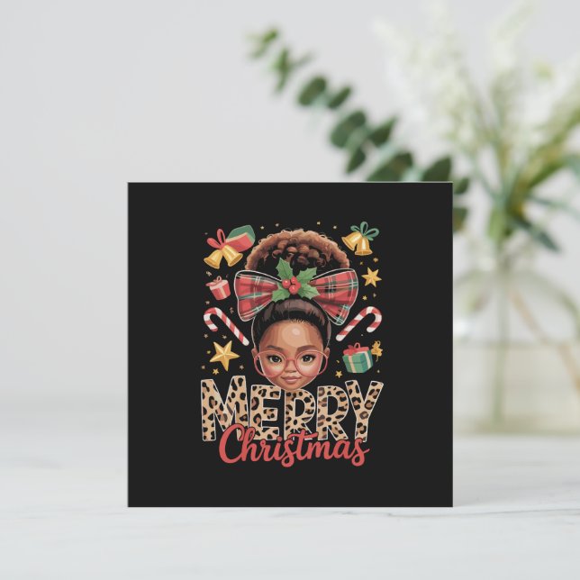 Cartes Pour Fêtes Annuelles Maman noire américaine Noël Chignon Mécheux  (Debout devant)