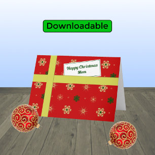 Cartes Pour Fêtes Annuelles Maman parcelle rouge moderne Noël