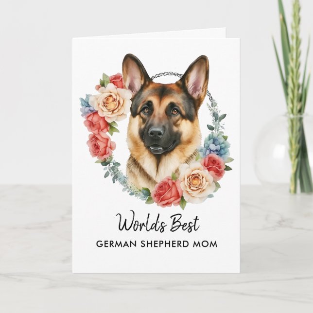 Cartes Pour Fêtes Annuelles Maman personnalisée de chien berger allemand Fête  (Devant)