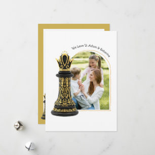 Cartes Pour Fêtes Annuelles MAMAN Reine de ma vie, Écriture Dorée Échiquier No