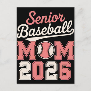 Cartes Pour Fêtes Annuelles Maman Senior 2026 Baseball Fière Famille Maillot d