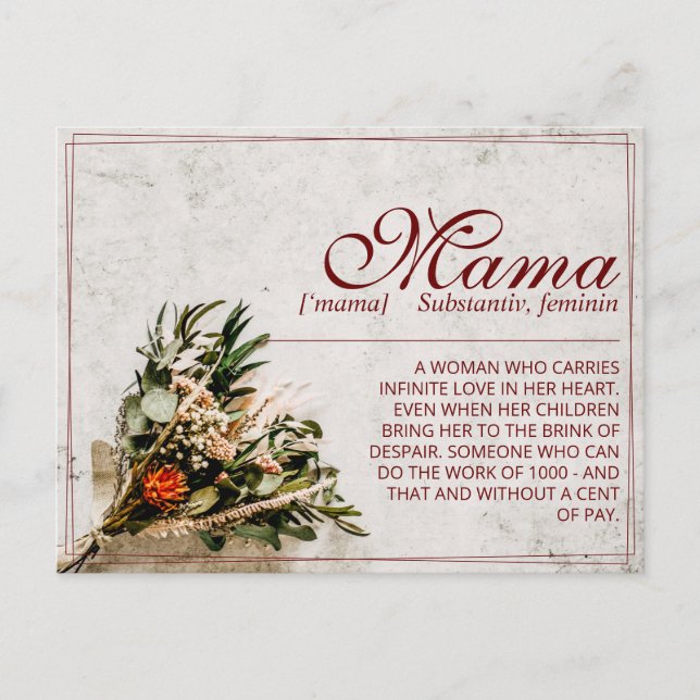 Cartes Pour Fêtes Annuelles Maman - tout simplement irremplaçable - Bouquet (Devant)